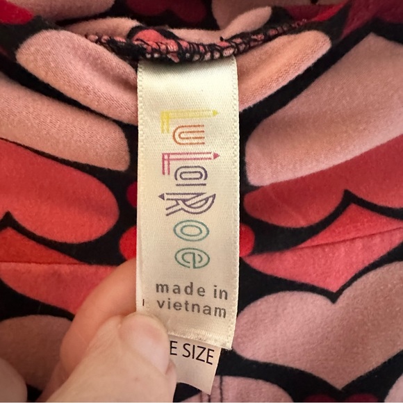 LuLaroe Pink and Red Hearts Valentines Leggings/Pants One Size - Picture 6 of 6